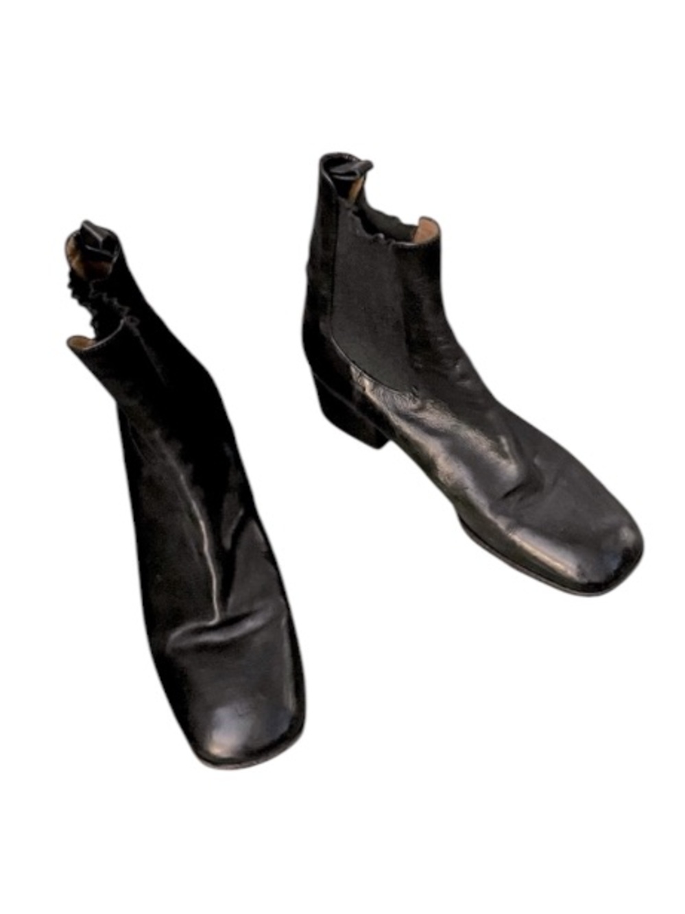 Elia Maurizi Woman’s Made In Italy Block Heel Square Toe Chelsea Ankle Boots 9